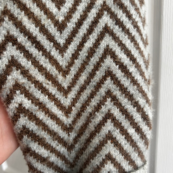 Ann Taylor Brown and Gray Chevron Button-Front Cardigan - Picture 3 of 4